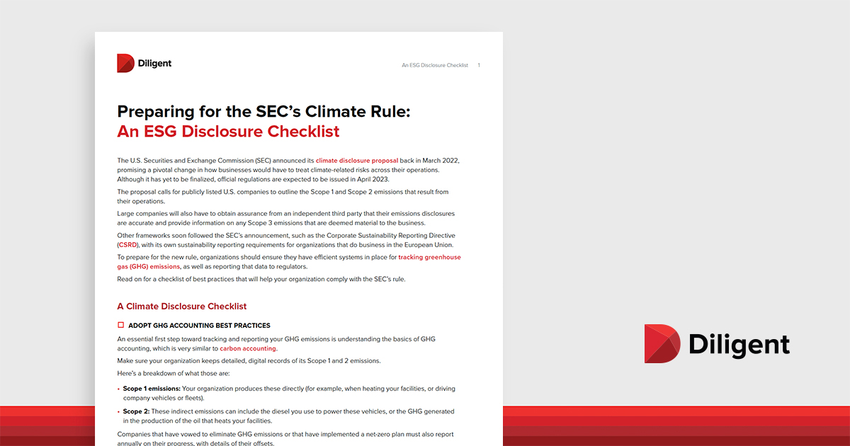 ESG Disclosure Checklist