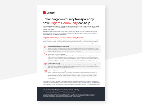 enhancing community transparency for school boards