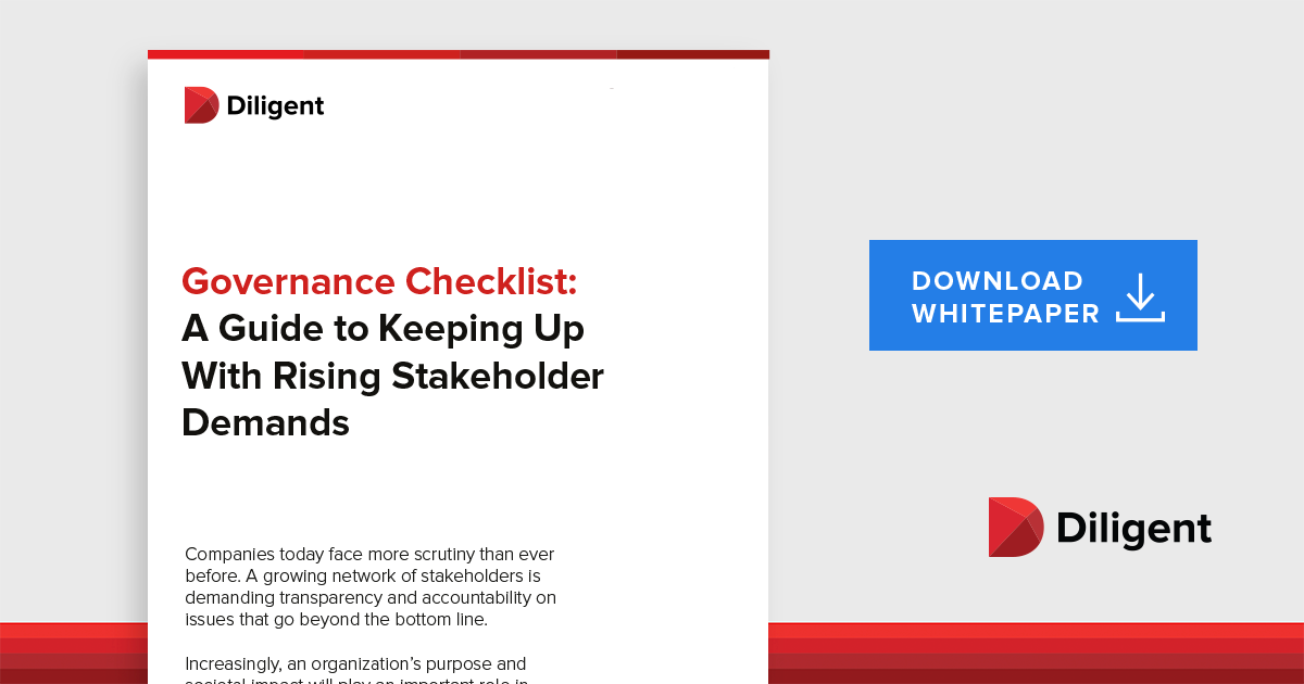 Governance Checklist A Guide to Keeping Up with Rising Stakeholder Demands