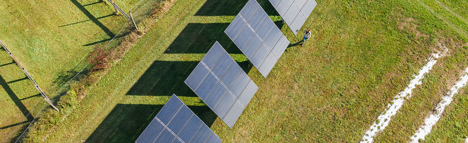 Solar panels exemplifying Larry Fink's 2022 letter about the importance of ESG 