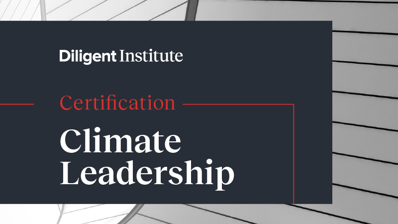Diligent Climate Leadership Certification Program from the Diligent Institute