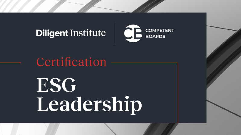 Diligent ESG Leadership Certification Program from the Diligent Institute