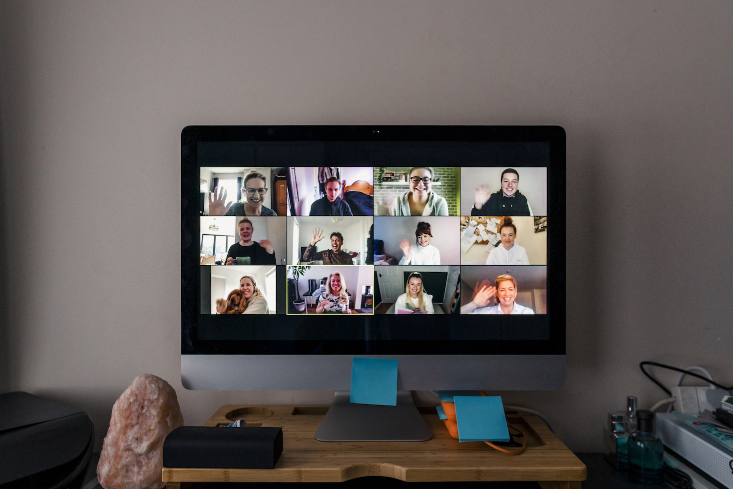 Video conferencing on computer screen